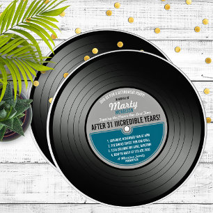 Invitación Fiesta de jubilación de disco de vinilo etiqueta a