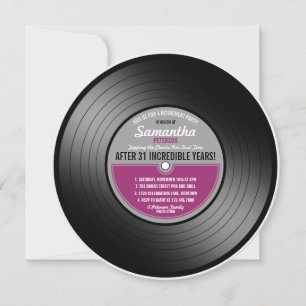 Invitación Fiesta de jubilación de disco de vinilo etiqueta r