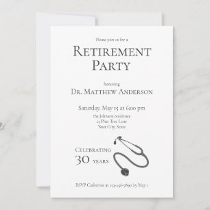 Invitación Fiesta de jubilación de enfermera de médico