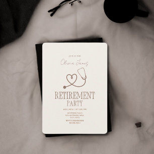 Invitación fiesta de jubilación de enfermera médica elegante