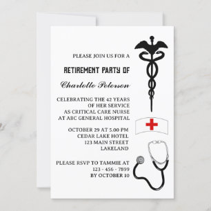 Invitación Fiesta de Jubilación de Enfermera Moderna