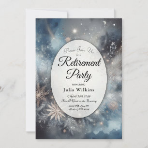 Invitación Fiesta de Jubilación de Espuma de Invierno Celesti