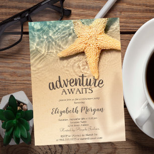 Invitación Fiesta de jubilación de estrella de mar en la play