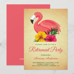 Invitación Fiesta de jubilación de flamenco floral rústico vi