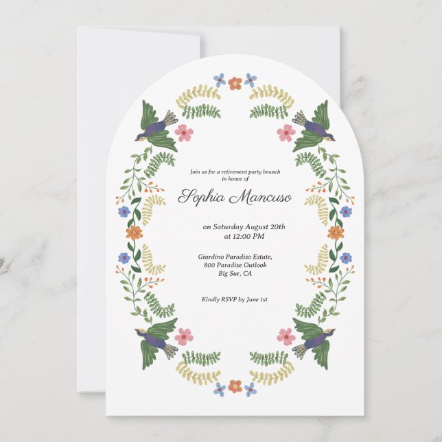 Invitación Fiesta de Jubilación de Flores (Anverso)