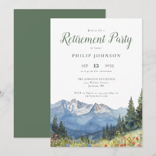 Invitación Fiesta de jubilación de flores silvestres de monta