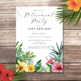 Invitación Fiesta de Jubilación de Flores Tropicales de Acuar