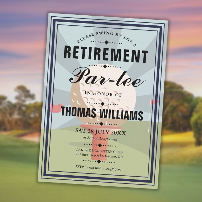 Invitación Fiesta de jubilación de golf clásico (Classic Golf Retirement Partee Party Invitation)