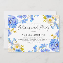 Invitación Fiesta de Jubilación de Invierno Floral de Blue Hy