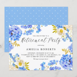 Invitación Fiesta de Jubilación de Invierno Floral de Blue Hy