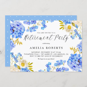 Invitación Fiesta de Jubilación de Invierno Floral de Blue Hy