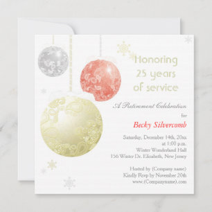 Invitación Fiesta de Jubilación de Invierno Gold Red Silver