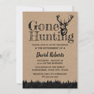 Invitación Fiesta de Jubilación de Kraft Rústico de caza