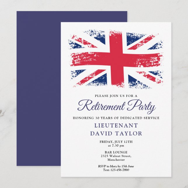 Invitación Fiesta de Jubilación de la Bandera Británica (Anverso / Reverso)