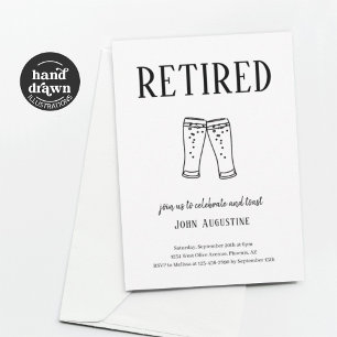 Invitación Fiesta de Jubilación de la Cerveza del Hombre/Muje