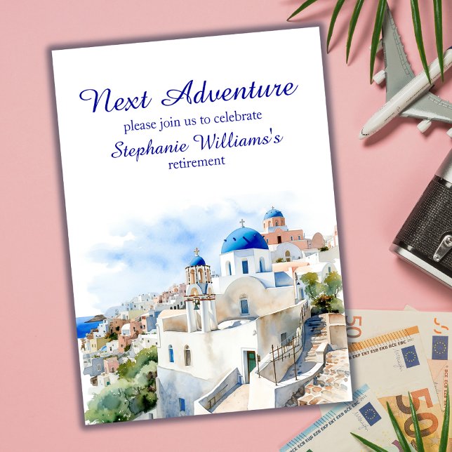 Invitación Fiesta de Jubilación de la Isla de Grecia de desti (Subido por el creador)