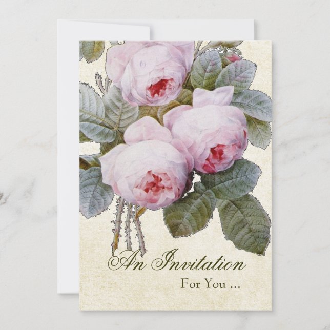 Invitación Fiesta de jubilación de la rosa inglesa personaliz (Anverso)