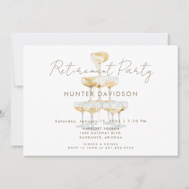 Invitación Fiesta de Jubilación de la Torre de Champagne (Anverso)