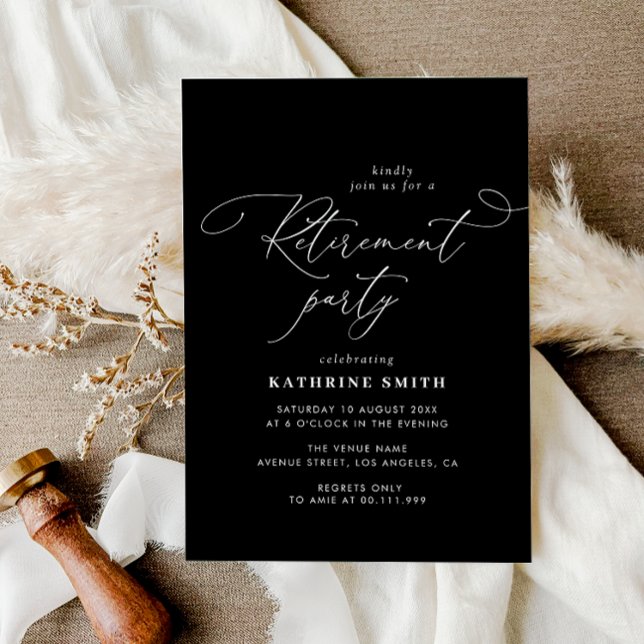 Invitación Fiesta de jubilación de letras de caligrafía moder (Subido por el creador)