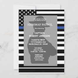 Invitación Fiesta de Jubilación de Línea Azul de la bandera d