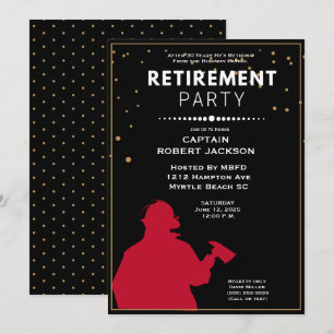 Invitación Fiesta de Jubilación de los Bomberos Rojo y Negro