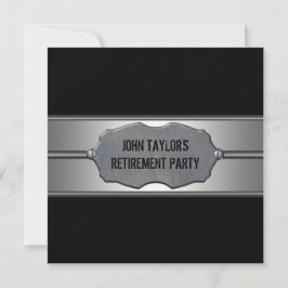 Invitación Fiesta de Jubilación de los Hombres Metalizado Neg