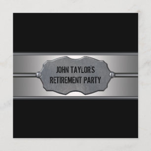 Invitación Fiesta de Jubilación de los Hombres Metalizado Neg