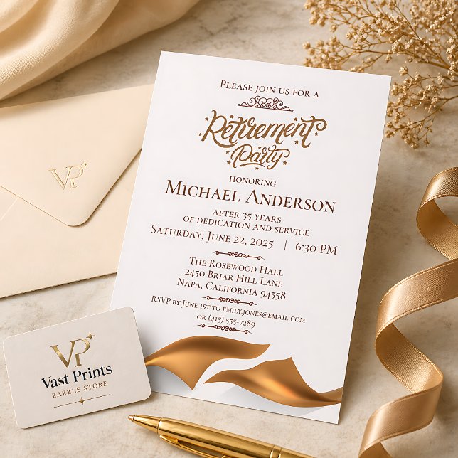Invitación Fiesta de jubilación de lujo (Luxurious Retirement Party Invitation
)
