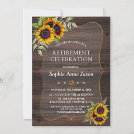Invitación Fiesta de Jubilación de Madera de Flores de Agua R