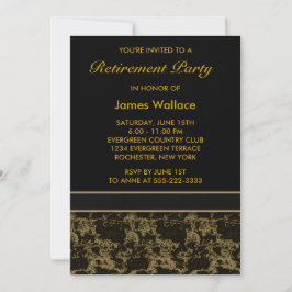 Invitación Fiesta de Jubilación de Mármol Negro