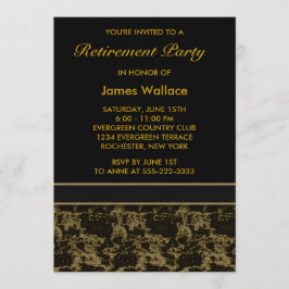 Invitación Fiesta de Jubilación de Mármol Negro