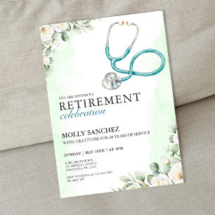 Invitación Fiesta de jubilación de médico enfermera con estet