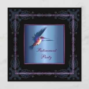 Invitación Fiesta de Jubilación de Mujer Colibrí Púrpura