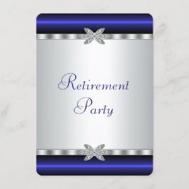 Invitación Fiesta de jubilación de mujer diamante azul real p