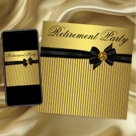 Invitación Fiesta de Jubilación de Mujer Elegante de Negro y