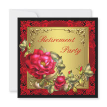 Fiesta de Jubilación de Mujer Rosa Roja Oro Negro