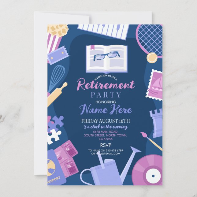 Invitación Fiesta de jubilación de mujeres desafía a la marin (Anverso)