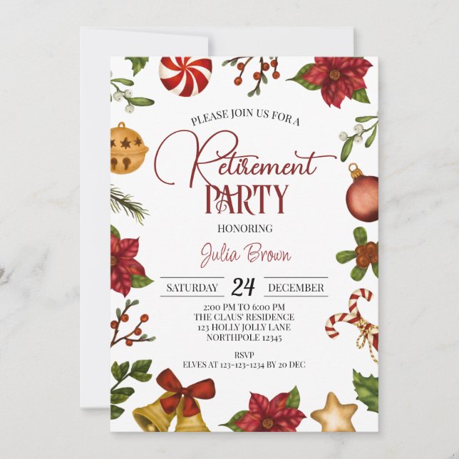 Invitación Fiesta de Jubilación de navidades (Anverso)