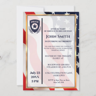 Invitación Fiesta de Jubilación de Oficial de Policía Simple