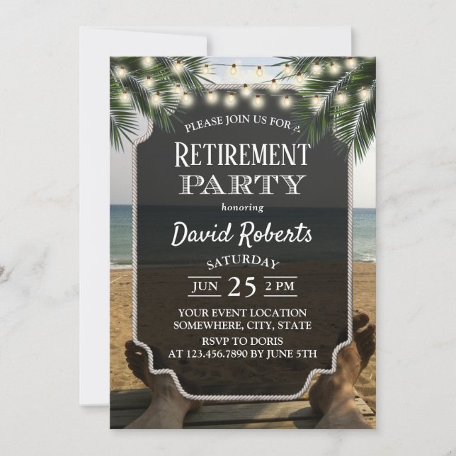 Invitación Fiesta de Jubilación de Palm Beach Tropical (Anverso)