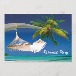 Invitación Fiesta de Jubilación de Palm Tree, Ocean & Hammock