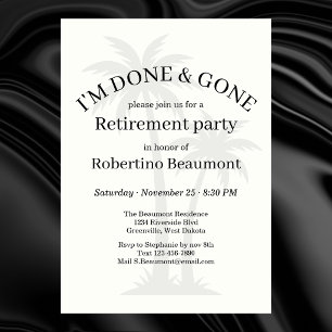 Invitación Fiesta de Jubilación de Palmtree Divertida y Moder