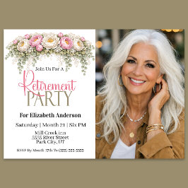 Invitación Fiesta de Jubilación de Peonía Rosa y Blanca