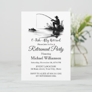 Invitación Fiesta de Jubilación de Pesca O-Fish-Ally Retirada