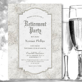 Invitación Fiesta de Jubilación de Piedra Esculpida de Vintag