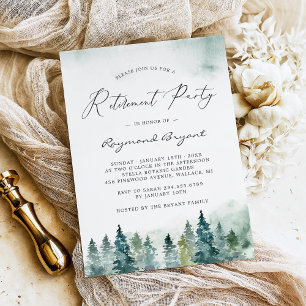 Invitación Fiesta de Jubilación de Pinos de Bosque de Inviern