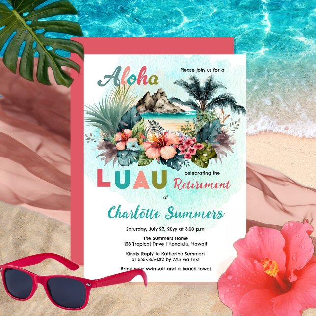 Invitación Fiesta de Jubilación de Playa de la Isla Tropical  (Subido por el creador)