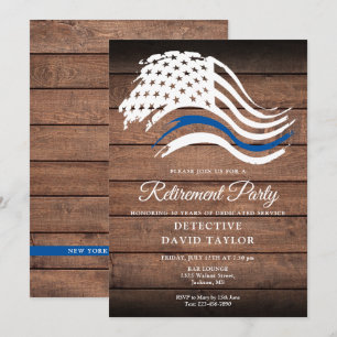 Invitación Fiesta de Jubilación de Policía Línea Azul Fina Rú