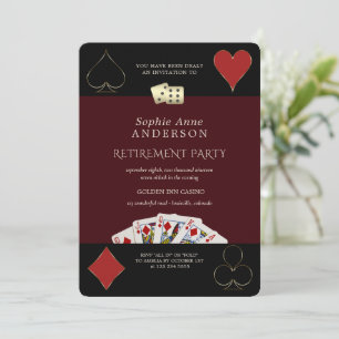 Invitación Fiesta de jubilación de póquer en el casino Deep B
