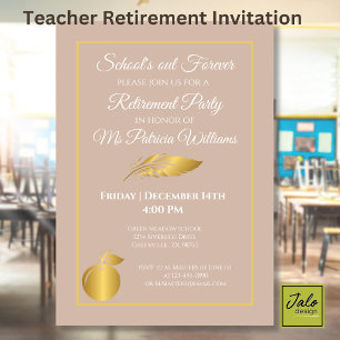 Invitación Fiesta de Jubilación de Profesora Elegante Pastel